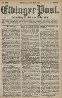 Elbinger Post, Nr. 137 Sonnabend 15 Juni 1878, 5 Jahrg.