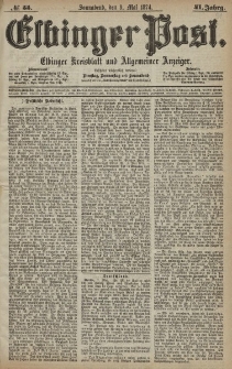 Elbinger Post, Nr. 55, Sonnabend 9 Mai 1874, 41 Jh