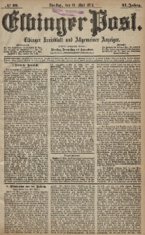 Elbinger Post, Nr. 59, Dienstag 19 Mai 1874, 41 Jh