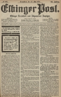 Elbinger Post, Nr. 61, Sonnabend 23 Mai 1874, 41 Jh