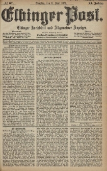 Elbinger Post, Nr. 67, Dienstag 9 Juni 1874, 41 Jh
