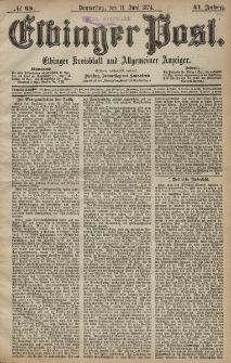 Elbinger Post, Nr. 68, Donnerstag 11 Juni 1874, 41 Jh