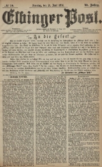 Elbinger Post, Nr. 73, Sonntag 21 Juni 1874, 41 Jh