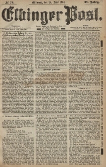 Elbinger Post, Nr. 75, Mittwoch 24 Juni 1874, 41 Jh
