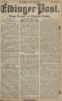 Elbinger Post, Nr. 76, Dienstag 25 Juni 1874, 41 Jh