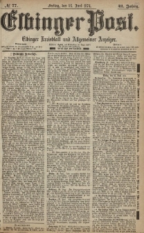 Elbinger Post, Nr. 77, Freitag 26 Juni 1874, 41 Jh