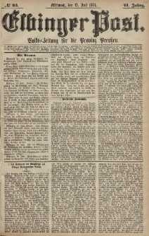 Elbinger Post, Nr. 93, Mittwoch 15 Juli 1874, 41 Jh
