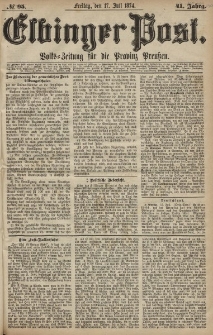 Elbinger Post, Nr. 95, Freitag 17 Juli 1874, 41 Jh