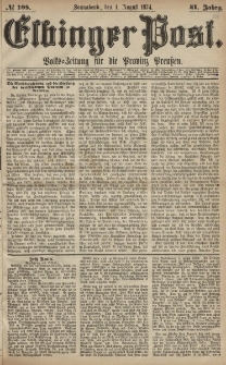 Elbinger Post, Nr. 108, Sonnabend 1 August 1874, 41 Jh