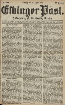 Elbinger Post, Nr. 109, Sonntag 2 August 1874, 41 Jh