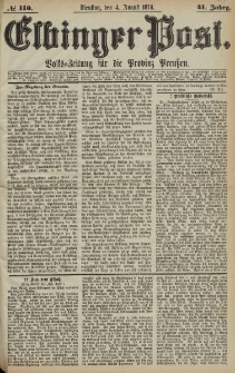 Elbinger Post, Nr. 110, Dienstag 4 August 1874, 41 Jh