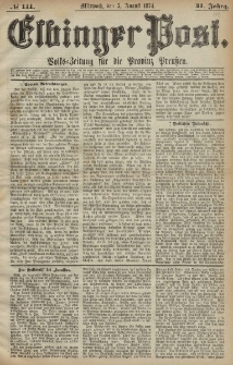 Elbinger Post, Nr. 111, Mittwoch 5 August 1874, 41 Jh