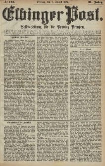 Elbinger Post, Nr. 113, Freitag 7 August 1874, 41 Jh
