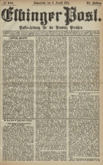 Elbinger Post, Nr. 114, Sonnabend 8 August 1874, 41 Jh