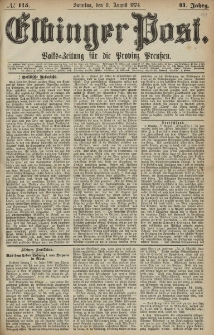 Elbinger Post, Nr. 115, Sonntag 9 August 1874, 41 Jh