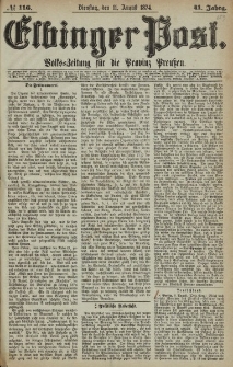 Elbinger Post, Nr. 116, Dienstag 11 August 1874, 41 Jh