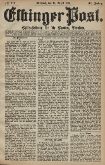 Elbinger Post, Nr. 117, Mittwoch 12 August 1874, 41 Jh