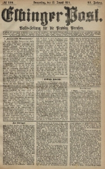 Elbinger Post, Nr. 118, Donnerstag 13 August 1874, 41 Jh