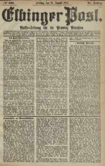 Elbinger Post, Nr. 125, Freitag 21 August 1874, 41 Jh