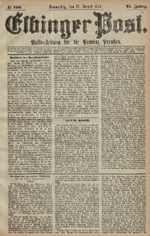 Elbinger Post, Nr. 130, Donnerstag 27 August 1874, 41 Jh