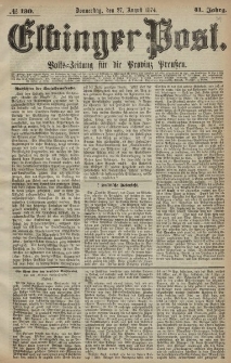 Elbinger Post, Nr. 130, Donnerstag 27 August 1874, 41 Jh