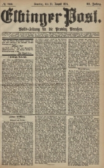 Elbinger Post, Nr. 133, Sonntag 30 August 1874, 41 Jh