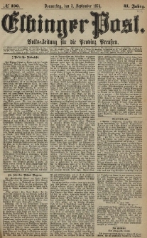 Elbinger Post, Nr. 136, Donnerstag 3 September 1874, 41 Jh
