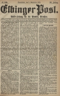 Elbinger Post, Nr. 138, Sonnabend 5 September 1874, 41 Jh