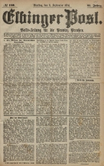 Elbinger Post, Nr. 140, Dienstag 8 September 1874, 41 Jh