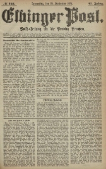 Elbinger Post, Nr. 142, Donnerstag 10 September 1874, 41 Jh