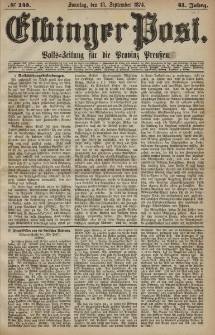 Elbinger Post, Nr. 145, Sonntag 13 September 1874, 41 Jh
