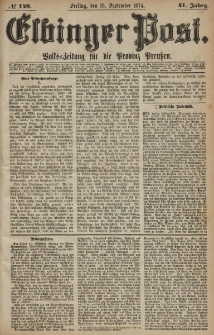 Elbinger Post, Nr. 149, Freitag 18 September 1874, 41 Jh