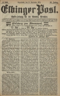 Elbinger Post, Nr. 150, Sonnabend 19 September 1874, 41 Jh