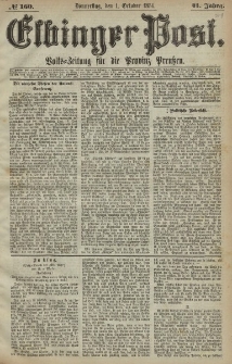 Elbinger Post, Nr. 160, Donnerstag 1 Oktober 1874, 41 Jh