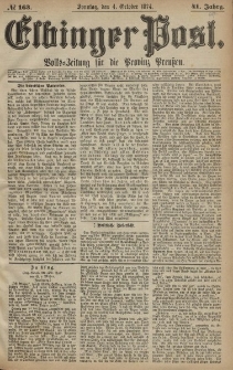 Elbinger Post, Nr. 163, Sonntag 4 Oktober 1874, 41 Jh
