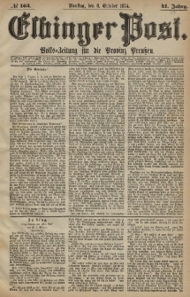 Elbinger Post, Nr. 164, Dienstag 6 Oktober 1874, 41 Jh