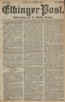Elbinger Post, Nr. 167, Freitag 9 Oktober 1874, 41 Jh