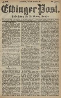 Elbinger Post, Nr. 168, Sonnabend 10 Oktober 1874, 41 Jh