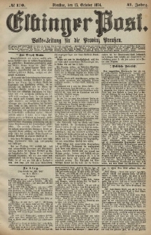 Elbinger Post, Nr. 170, Dienstag 13 Oktober 1874, 41 Jh