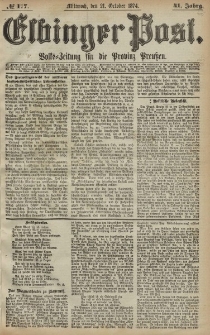 Elbinger Post, Nr. 177, Mittwoch 21 Oktober 1874, 41 Jh