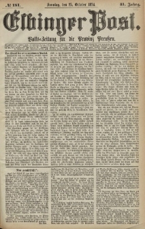 Elbinger Post, Nr. 181, Sonntag 25 Oktober 1874, 41 Jh