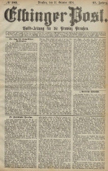 Elbinger Post, Nr. 182, Dienstag 27 Oktober 1874, 41 Jh