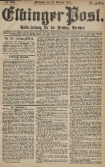 Elbinger Post, Nr. 183, Mittwoch 28 Oktober 1874, 41 Jh