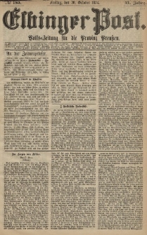 Elbinger Post, Nr. 185, Freitag 30 Oktober 1874, 41 Jh