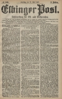 Elbinger Post, Nr. 138 Sonntag 16 Juni 1878, 5 Jahrg.