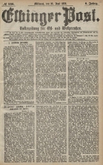 Elbinger Post, Nr. 146 Mittwoch 26 Juni 1878, 5 Jahrg.