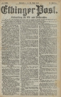Elbinger Post, Nr. 149 Sonnabend 29 Juni 1878, 5 Jahrg.