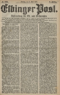 Elbinger Post, Nr. 154 Freitag 5 Juli 1878, 5 Jahrg.