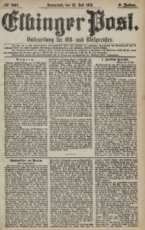 Elbinger Post, Nr. 161 Sonnabend 13 Juli 1878, 5 Jahrg.