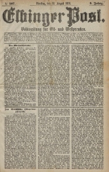 Elbinger Post, Nr. 187 Dienstag 13 August 1878, 5 Jahrg.
